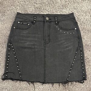 Forever 21 Black Studded Mini Skirt